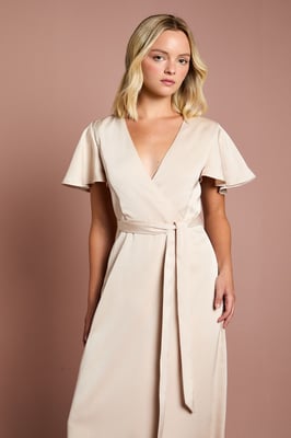Teen Coast Angel Sleeve Bridesmaids Dress