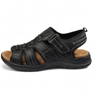 Men's Black Lightweight Open Toe Casual Sandals