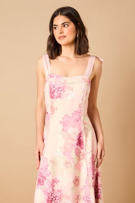 Bow Strap Midi Prom Dress