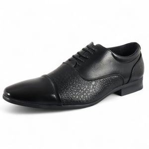 Svarta klassiska snörskor med brogue-detaljer för män