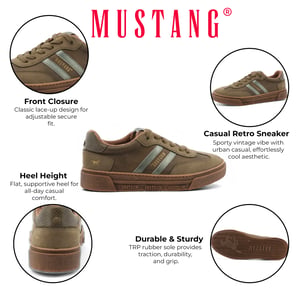 Mustang Dames Olijfgroene Street Platform Sneakers Schoenen
