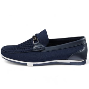 Marinblå lätta mesh slip-on loafers för män