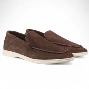 Slitstarka bruna slip-on loafers med vadderad innersula för män