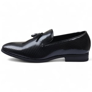 Men’s Black Formal Tassel Loafers Slip-On Leather Shoes