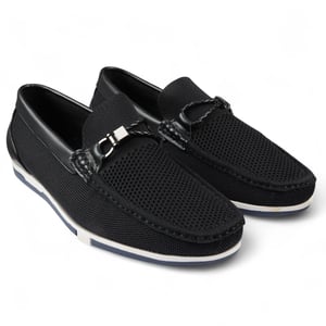 Men's Black Lightweight Mesh Slip-On Breathable Loafers