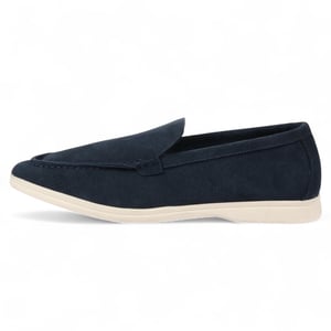 Slitstarka marinblå slip-on loafers med vadderad innersula för män