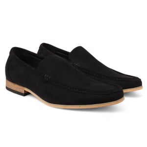 Men's Black Suede Loafers Lightweight Slip-On Casual Shoes