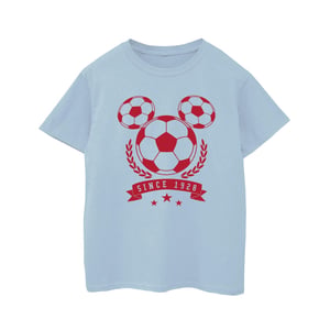 Disney Jongens Mickey Voetbalhoofd T-Shirt (Babyblauw)