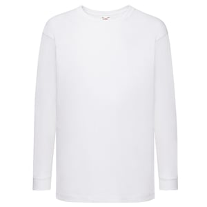 Fruit of the Loom Waardevol kinder/T-shirt met lange mouwen (Wit)