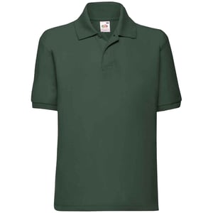 Fruit of the Loom Kinderen /Kinder Poly/ Katoen Piqué-Poloshirt Voor Kinderen. (Fles groen)