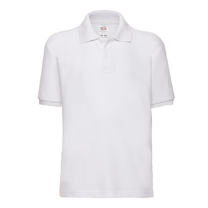 Fruit of the Loom Kinder/Kinder 65/35 Piqué Poloshirt (Wit)
