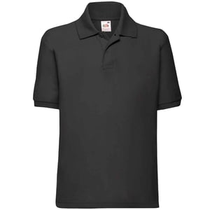 Fruit of the Loom Kinderen /Kinder Poly/ Katoen Piqué-Poloshirt Voor Kinderen. (Zwart)