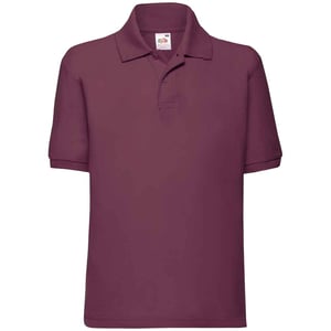 Fruit of the Loom Kinderen /Kinder Poly/ Katoen Piqué-Poloshirt Voor Kinderen. (Bourgondië)