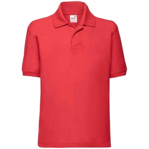 Fruit of the Loom Kinderen /Kinder Poly/ Katoen Piqué-Poloshirt Voor Kinderen. (Rood)
