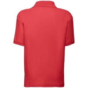 Fruit of the Loom Kinderen /Kinder Poly/ Katoen Piqué-Poloshirt Voor Kinderen. (Rood)