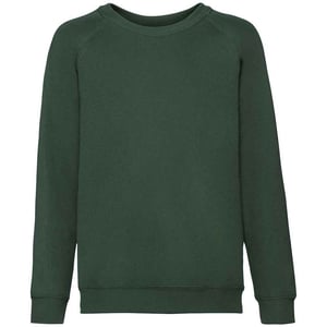 Fruit of the Loom Klassiek Raglan Sweatshirt voor kinderen/Kinderen (Fles groen)