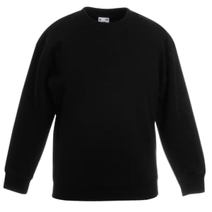 Fruit Of The Loom Kids Unisex klassieke 80/20 set-in sweater (Zwart)