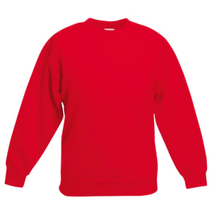 Fruit Of The Loom Kids Unisex klassieke 80/20 set-in sweater (Rood)