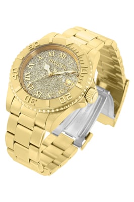 Invicta Angel 22707 Dames Horloge - Quartz Uurwerk - Roestvrij Staal met gouden Wijzerplaat - 40mm