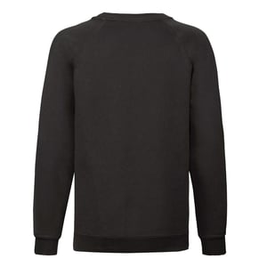Fruit of the Loom Childrens/Kids Classic Raglan Sweatshirt (Black)