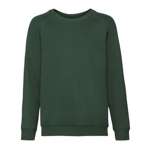 Fruit of the Loom Klassiek Raglan Sweatshirt voor kinderen/Kinderen (Fles groen)