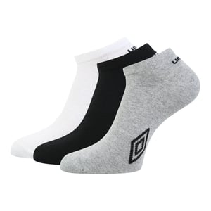 Umbro Unisex Adult Logo Trainer Socks (Pack of 3) (White/Black/Grey)