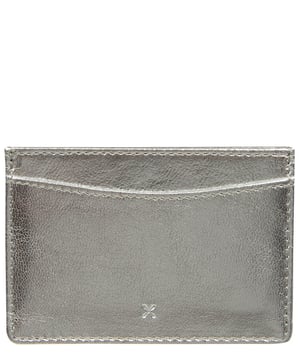 'Annalisa' Metallic Silver Leather Card Holder