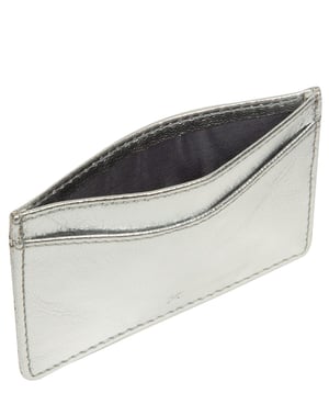 'Annalisa' Metallic Silver Leather Card Holder