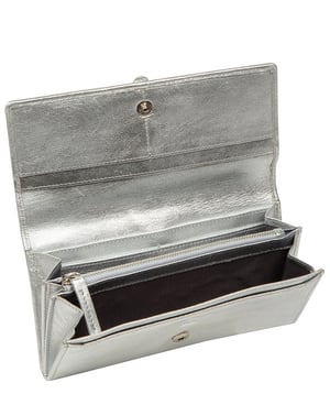 'Flavia' Metallic Silver Leather Purse