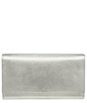 'Mirella' Metallic Silver Leather Purse