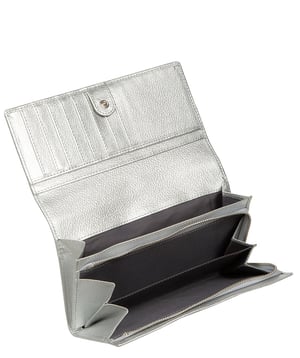 'Mirella' Metallic Silver Leather Purse