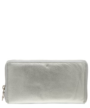 'Serafina' Metallic Silver Leather Purse