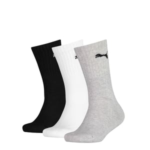 Puma Kinder/Kinder Logo Crew Sokken (Pak van 3) (Zwart/Wit/Grijs)