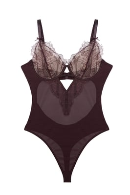 Hustler Alvara Plum Lace Thong Body