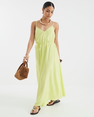 River Island Womens Maxi Dress Petite Lime Sleeveless