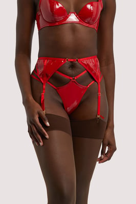 Hustler Maxine Pvc Strap And Ring Detail Suspender