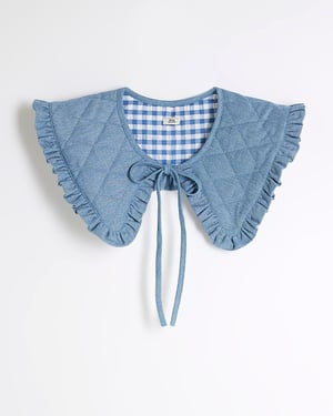 River Island Womens Collar Blue Denim Quilted