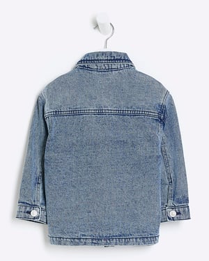 River Island Mini Boys Denim Jacket Blue Badged