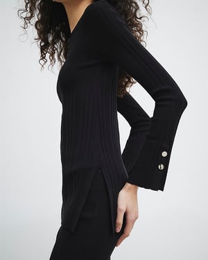 River Island Womens Tunic Top Black