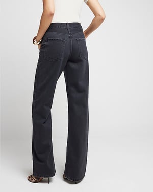 River Island Womens Straight Jeans Black Relaxed
