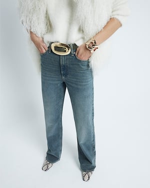 River Island Womens Straight Jeans Blue Relaxed