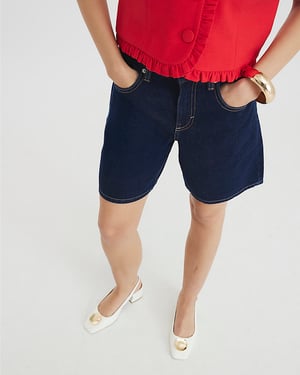 River Island Womens Bermuda Shorts Blue Denim Longline