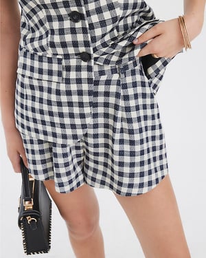 River Island Womens Flare Shorts Black Gingham