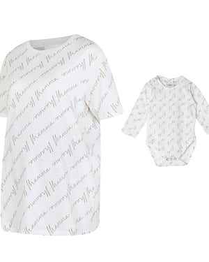 River Island Womens T-Shirt And Babygrow Set Cream Maternity
