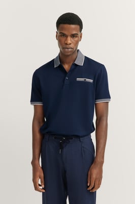Bugatti Herren Polo met discrete contraststrepen