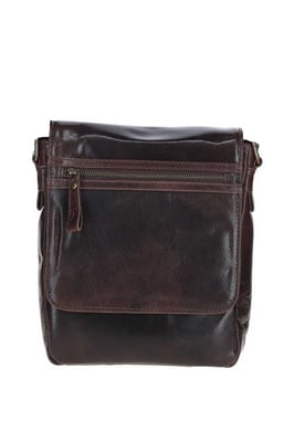 Sleek Real Leather Messenger Bag with Multiple Pockets