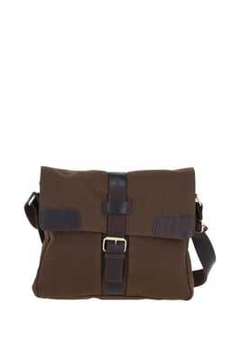 Genuine Leather X Canvas Unisex Crossbody Bag