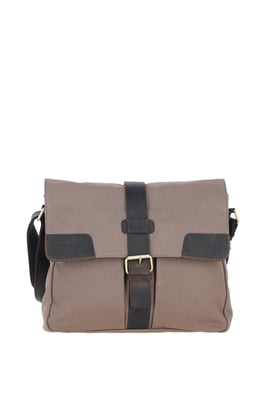Genuine Leather X Canvas Unisex Crossbody Bag
