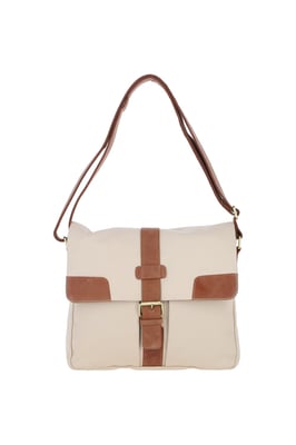 Genuine Leather X Canvas Unisex Crossbody Bag