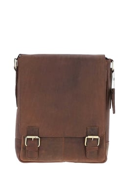 Classic A4 Leather Flap-Over Messenger Bag